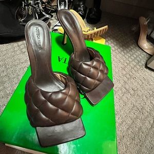 Botegga stitched mateless heels in chocolate